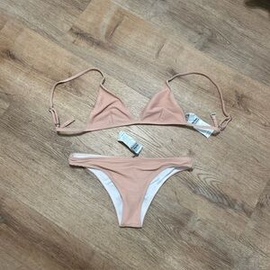 Elegant Blush Triangle Bikini Set